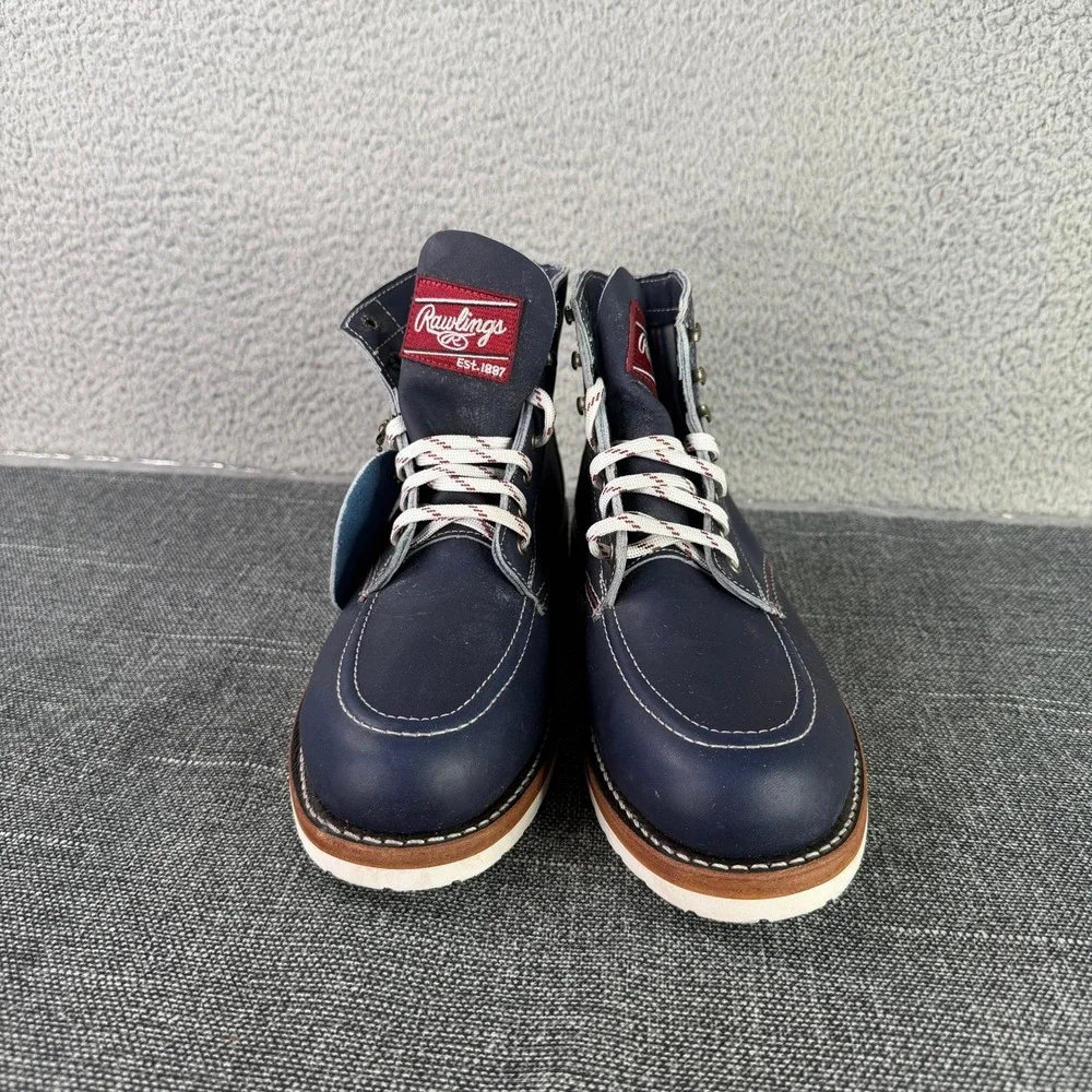 Wolverine 1000 Mile Rawlings Boot Mens 8.5‎ D Blue Leather Grand Slam Vibram USA